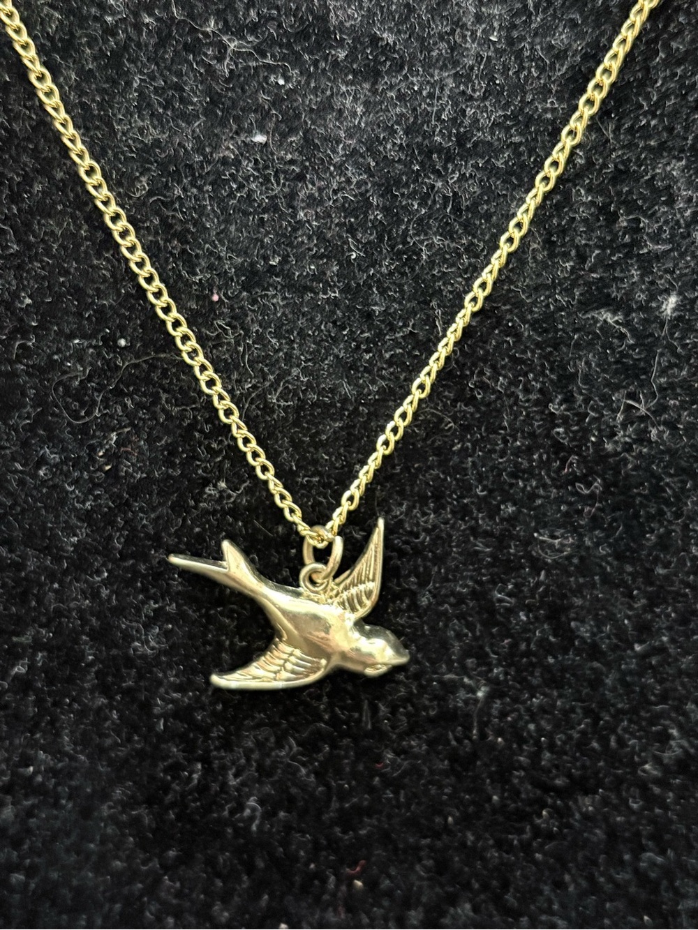 Gold Bird Pendant Necklace